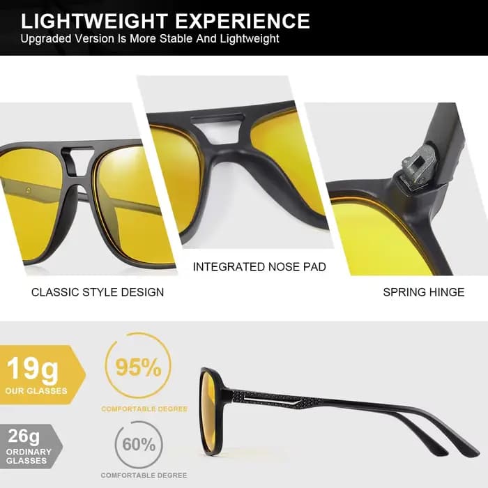 CRIXALIS pilote Vintage carré lunettes de soleil hommes femmes rétro conduite Vision nocturne