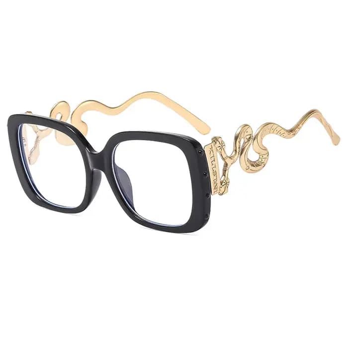 Grand carré Anti bleu lumière lunettes femmes 2025 nouvelle mode Unique jambe de serpent conception