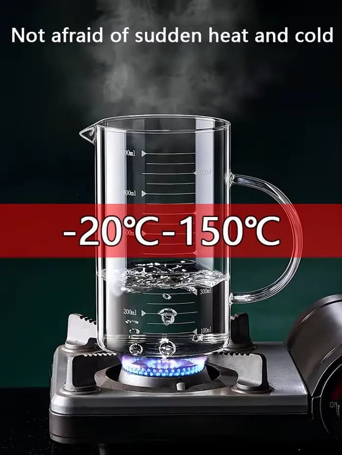 Tasse à mesurer en verre avec poignée, bécher de laboratoire résistant à la chaleur, tasse à mesurer pour café au lait de cuisine, 1/2 pièces, 250/350/500/1000ml