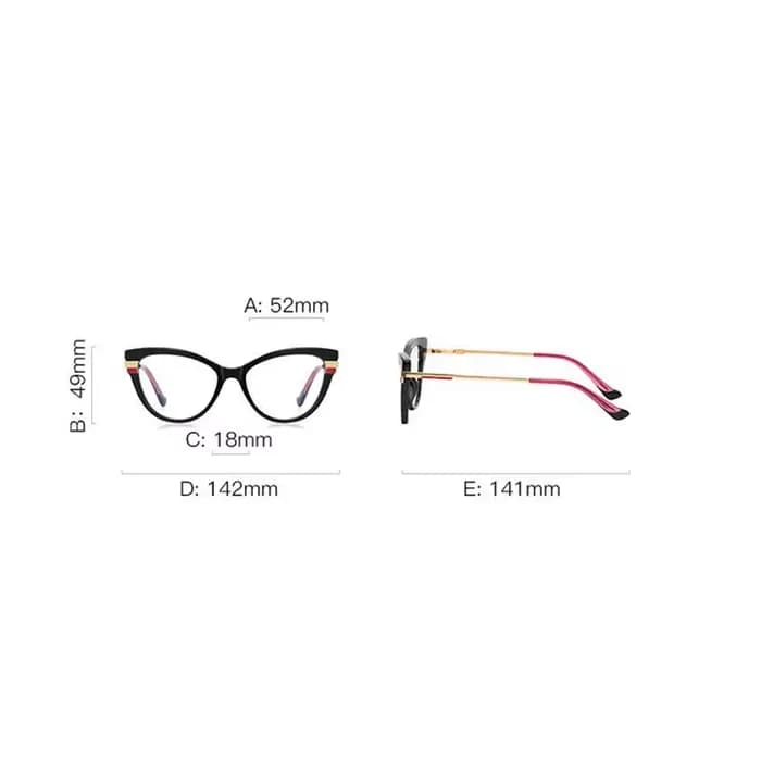 Lunettes œil de chat à monture violette pour femmes
