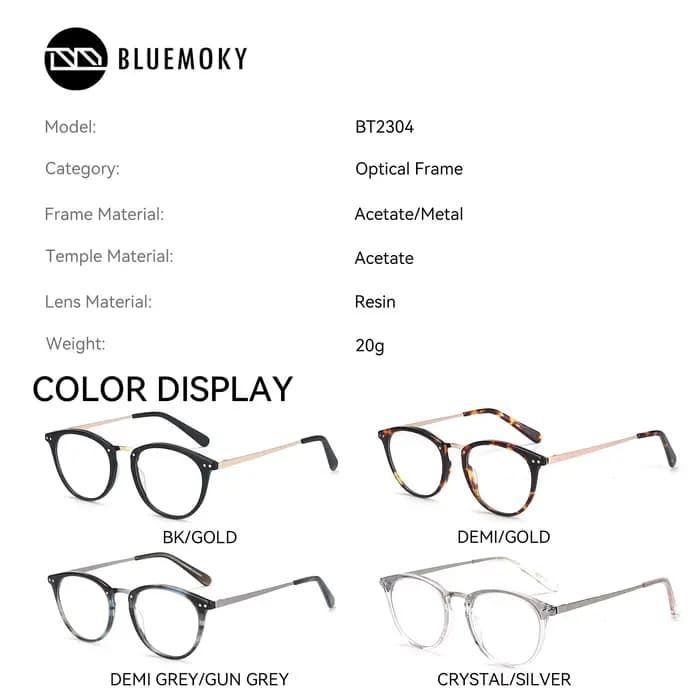 BLUEMOKY – lunettes de vue rondes à imprimé léopard