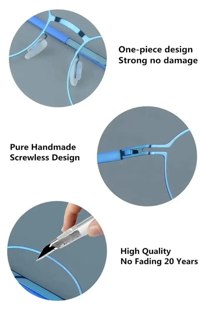 Allemagne lunettes de pilote faites à la main cadre hommes femmes marque Design ultraléger sans vis