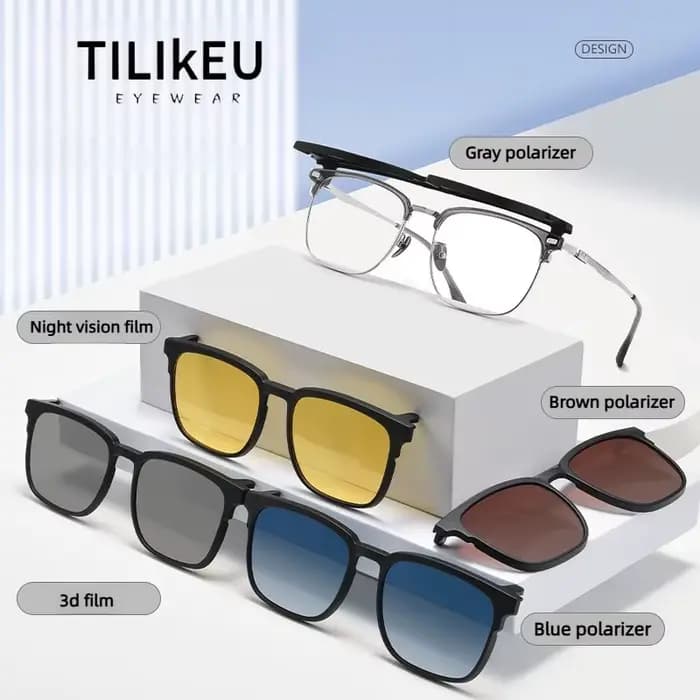 Nouvelles lunettes de soleil polarisées magnétiques polyvalentes pour hommes