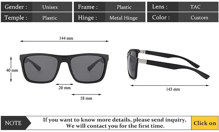 Lunettes de soleil polarisées vintage carrées pour hommes et femmes