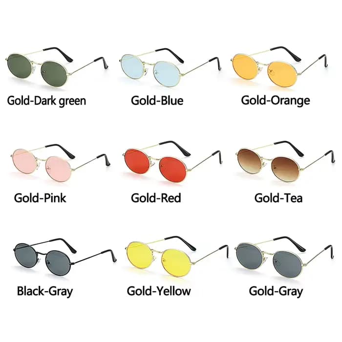 Lunettes de soleil ovales rétro à petite monture