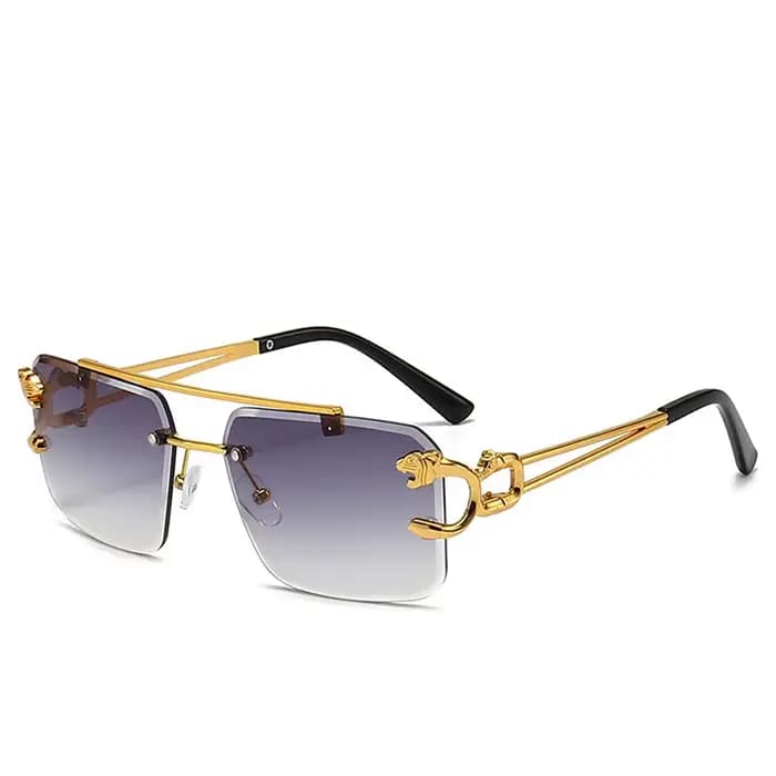 Lunettes de soleil rectangulaires sans cadre de marque de luxe américaine pour femmes hommes classiques rétro