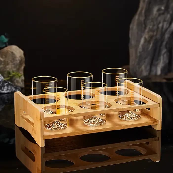 Porte-verre en bois présentoir plateau outils de cuisine plateau de rangement de tasse créative support de verre à vin blanc usage domestique nouveauté