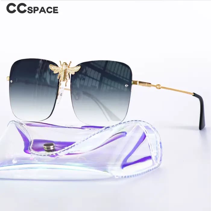 Lunettes de soleil carrées en métal pour hommes et femmes