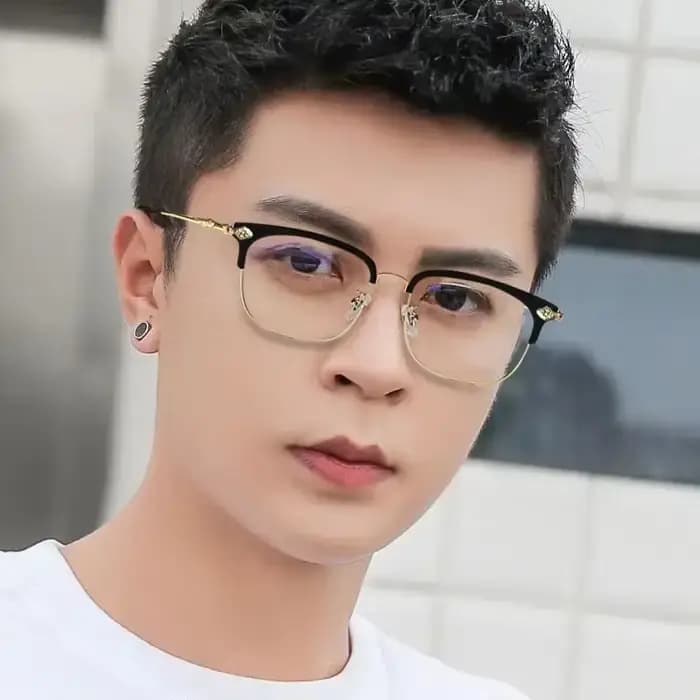 Lunettes de lecture demi-monture en métal pour femmes et hommes