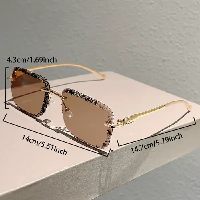 KAMMPT lunettes de soleil carrées sans monture hommes mode Vintage dégradé nuances décontractées femmes