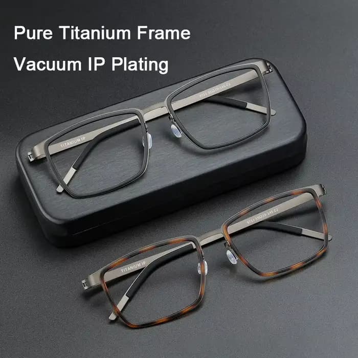 Marque de luxe Design sans vis 150 m de longueur lunettes cadre ultraléger pur titane Rectangle grandes