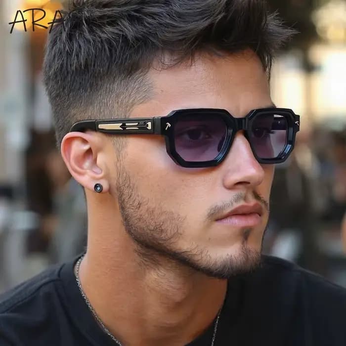 Lunettes de soleil polarisées carrées pour hommes 2026 – Marque de luxe