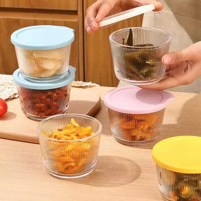1/4PCS 200ML Pots de conservation en verre transparent épais, récipients multifonctionnels pour la conservation des aliments, mini pots transparents pour la cuisine