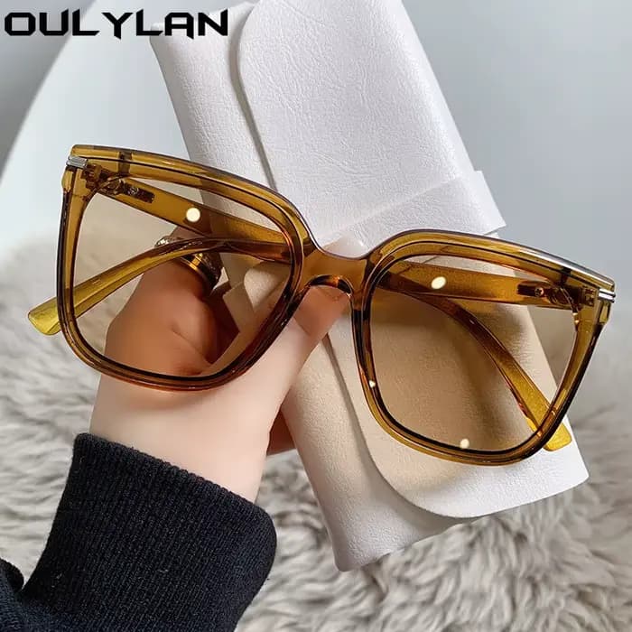 Oulylan Classis Vintage carré lunettes de soleil femmes surdimensionné