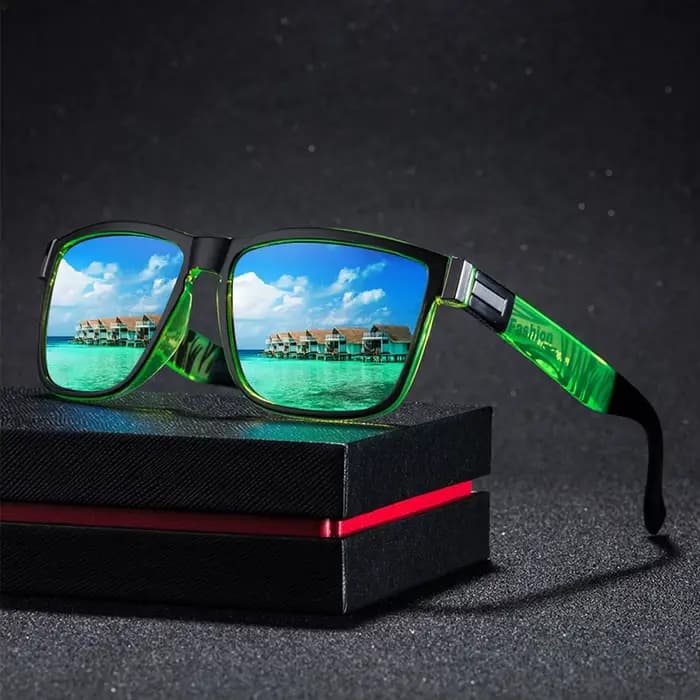 Lunettes de soleil carrées à motif vintage pour hommes et femmes