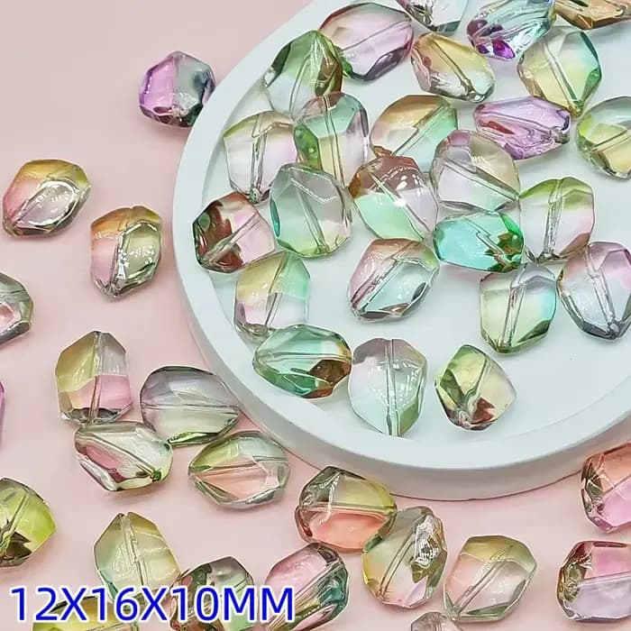 Perles de verre en forme de pierre irrégulière pour bijoux, perles de cristal au chalumeau, bracelet de bricolage, boucles d'oreilles exécutives, accessoires, vente en gros, 10 pièces