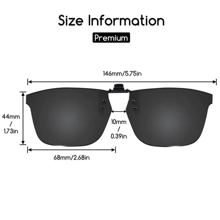 Beeyspecslab Clip de lunettes polarisées rabattables anti-éblouissement pour RayBan RB7047 56mm