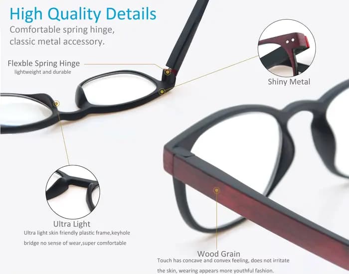 MODFANS – lunettes de lecture rondes aspect bois pour hommes et femmes