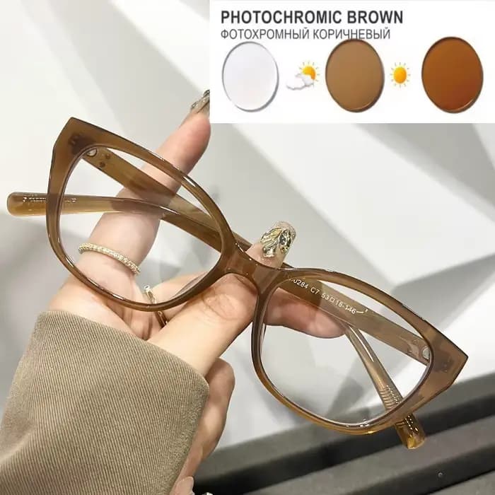 Nouveau Maillard vent Net rouge froid brun oeil de chat lunettes cadre femmes plaine visage Photo cadre degrés 0 ~-6.00