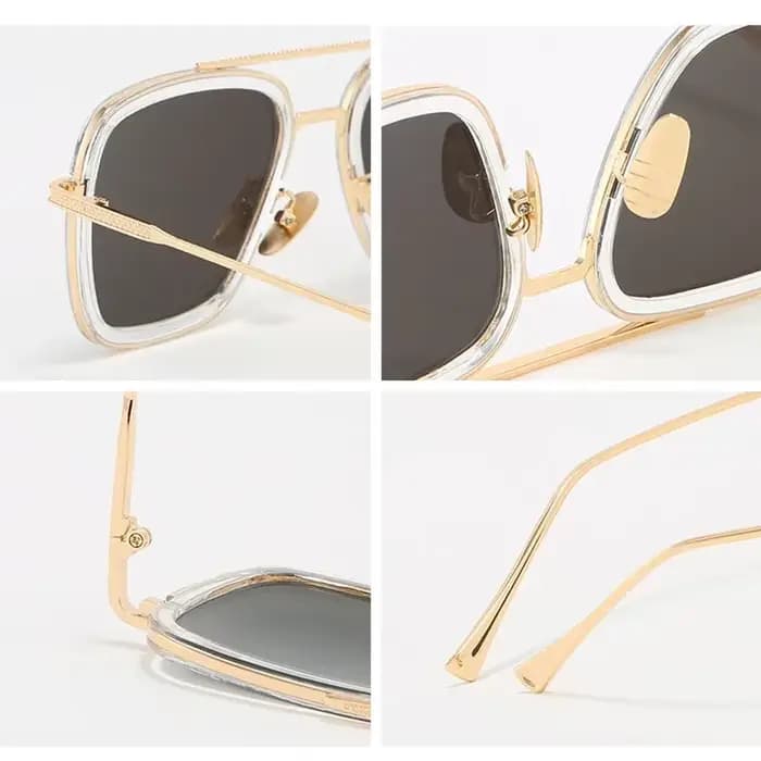 Steam Punk Tony Stark lunettes De soleil hommes femmes mode carré conduite