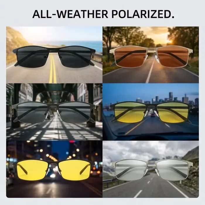 CHALK Nouvelles lunettes de soleil polarisées jour et nuit pour hommes