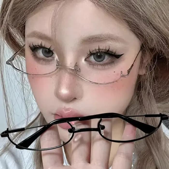 Lunettes de Cosplay bidimensionnelles à demi-monture inférieure