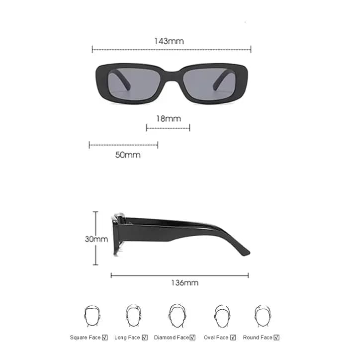 Lunettes de soleil carrées rétro pour femmes