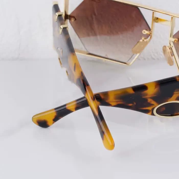 Hexagon 004 Desinger marque lunettes de soleil hommes femmes métal épais acétate luxe carré classique extérieur solaire nuances UV400 avec étui