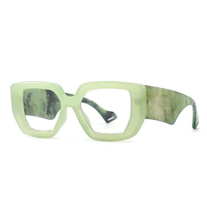 Anti lumière bleue bloquant les montures de lunettes pour femmes vert optique clair lentille transparente cadre de mode