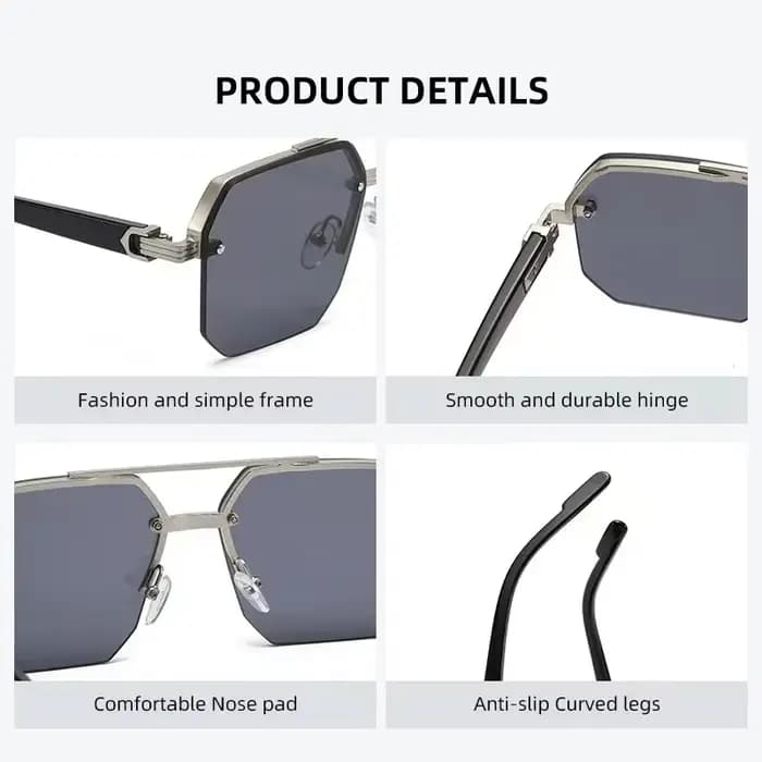 Lunettes de soleil métalliques pour hommes