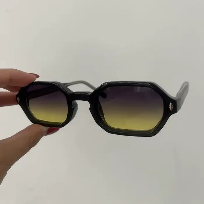 Lunettes de soleil hexagonales vintage pour femmes et hommes