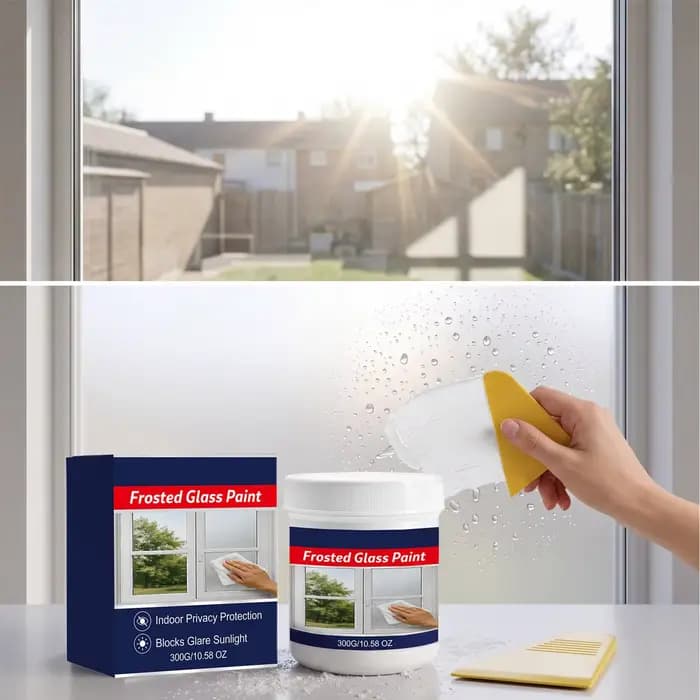 Peinture pour verre mate 100g, peinture opaque pour verre, revêtement à base d'eau pour salle de bain et fenêtres, effet sablage, transparent qui devient givré