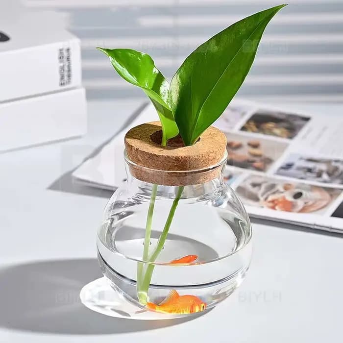 Vase en verre Transparent pour plantes hydroponiques, Station de Propagation, support de Vase, décoration de bureau et de maison, bouteille écologique Micro-paysage