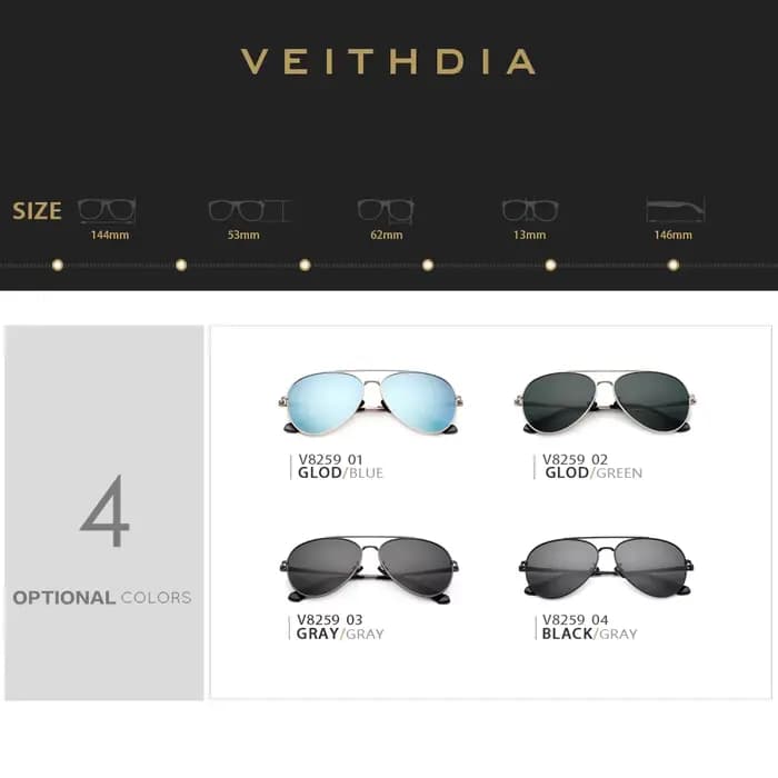 Lunettes de soleil vintage polarisées UV400 pour homme et femme