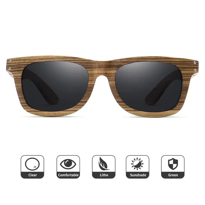 Lunettes de soleil en bambou naturel biodégradable GM