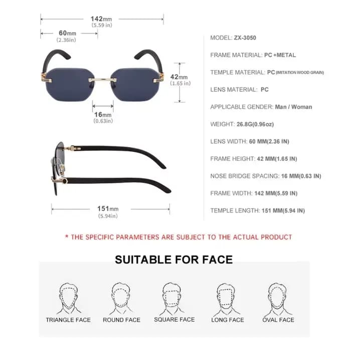 Lunettes de soleil à grain de bois pour hommes