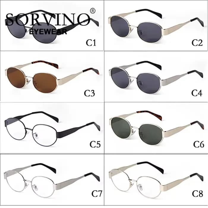 Lunettes de soleil ovales rétro pour femmes et hommes