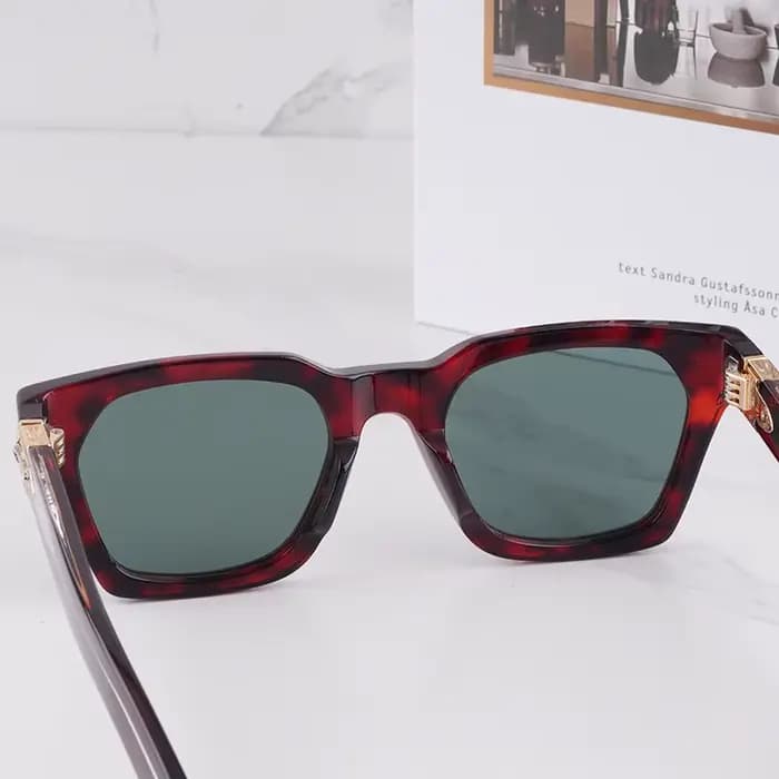 STERETT – Lunettes de soleil œil de chat vintage rouge écaille de tortue pour homme