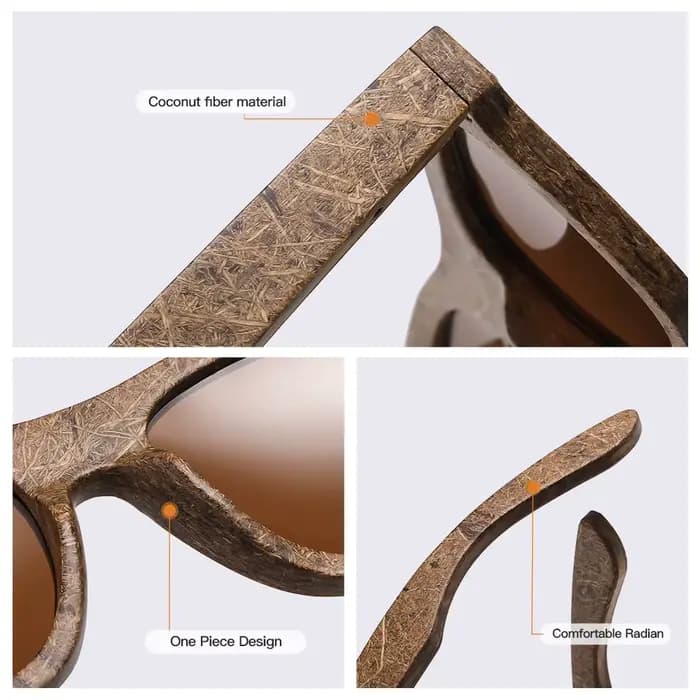 Lunettes de soleil en fibre de coco de marque GM