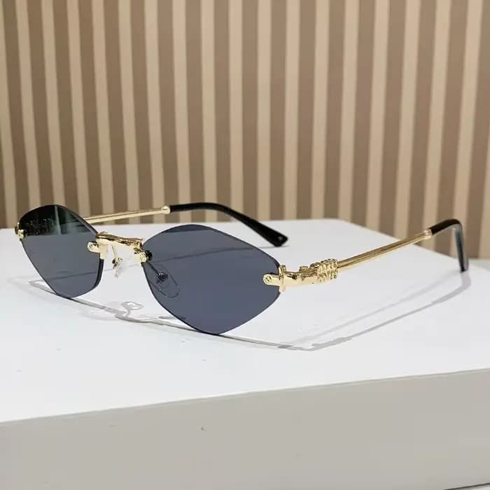 Lunettes de soleil en diamant élégantes sans cadre