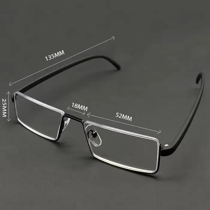 Lunettes de Lecture Anti-Lumière Bleue en Métal, Demi-Monture, pour Homme