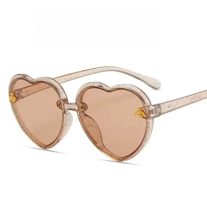 Lunettes de soleil fille enfants paillettes forme de coeur dessin animé parasol lunettes Anti-UV cadeau de fête lunettes de mode Очки Сotyне Norsishi Жletiе