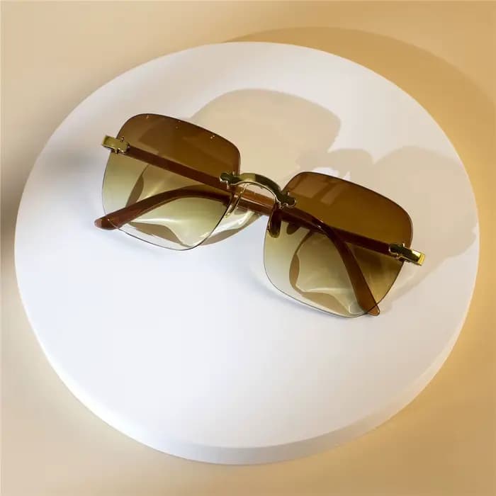 4 pièces lunettes de soleil carrées sans monture femmes marque de luxe concepteur été