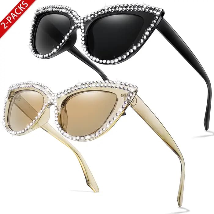 2 paires de lunettes œil de chat pour femmes