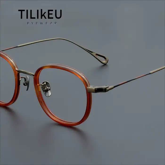 Monture de lunettes vintage carrée en acétate et titane, nouvelle collection pour hommes et femmes, lunettes de vue rétro de créateur, monture tendance pour petits visages, style japonais