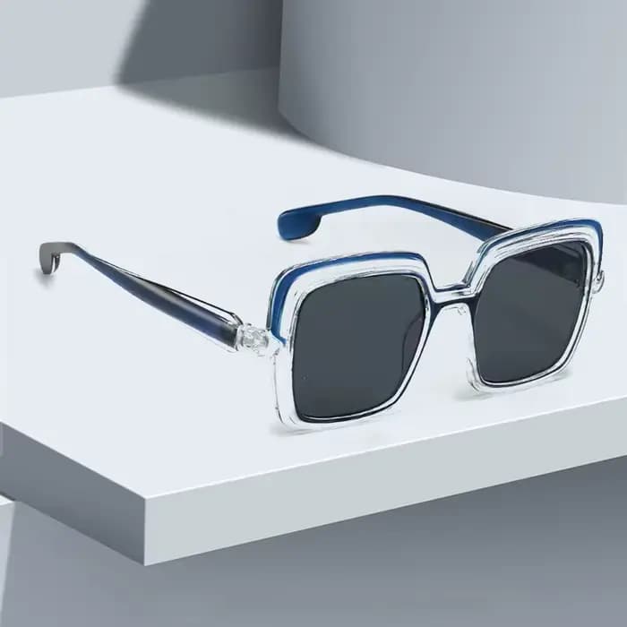 Lunettes de soleil à Double monture transparente pour femmes