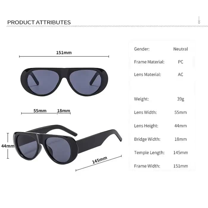 Lunettes de soleil vintage à grand cadre pour hommes et femmes