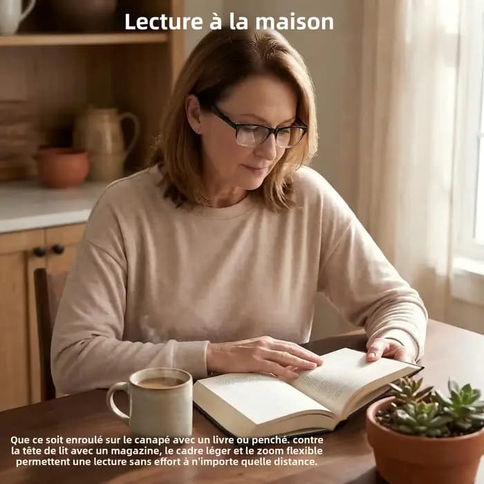 Lunettes de lecture à mise au point automatique, anti-lumière bleue, vision auto-ajustable de 0,5X à 2,5X pour hommes et femmes