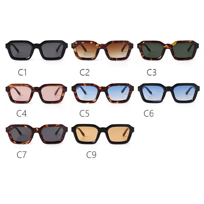 Lunettes de soleil carrées épaisses vintage pour femmes et hommes