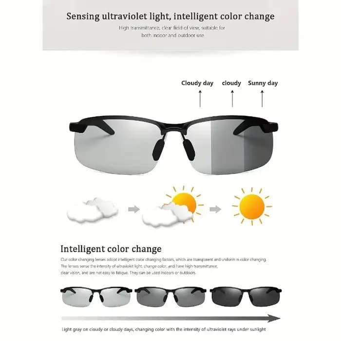 Lunettes de conduite photochromiques pour hommes